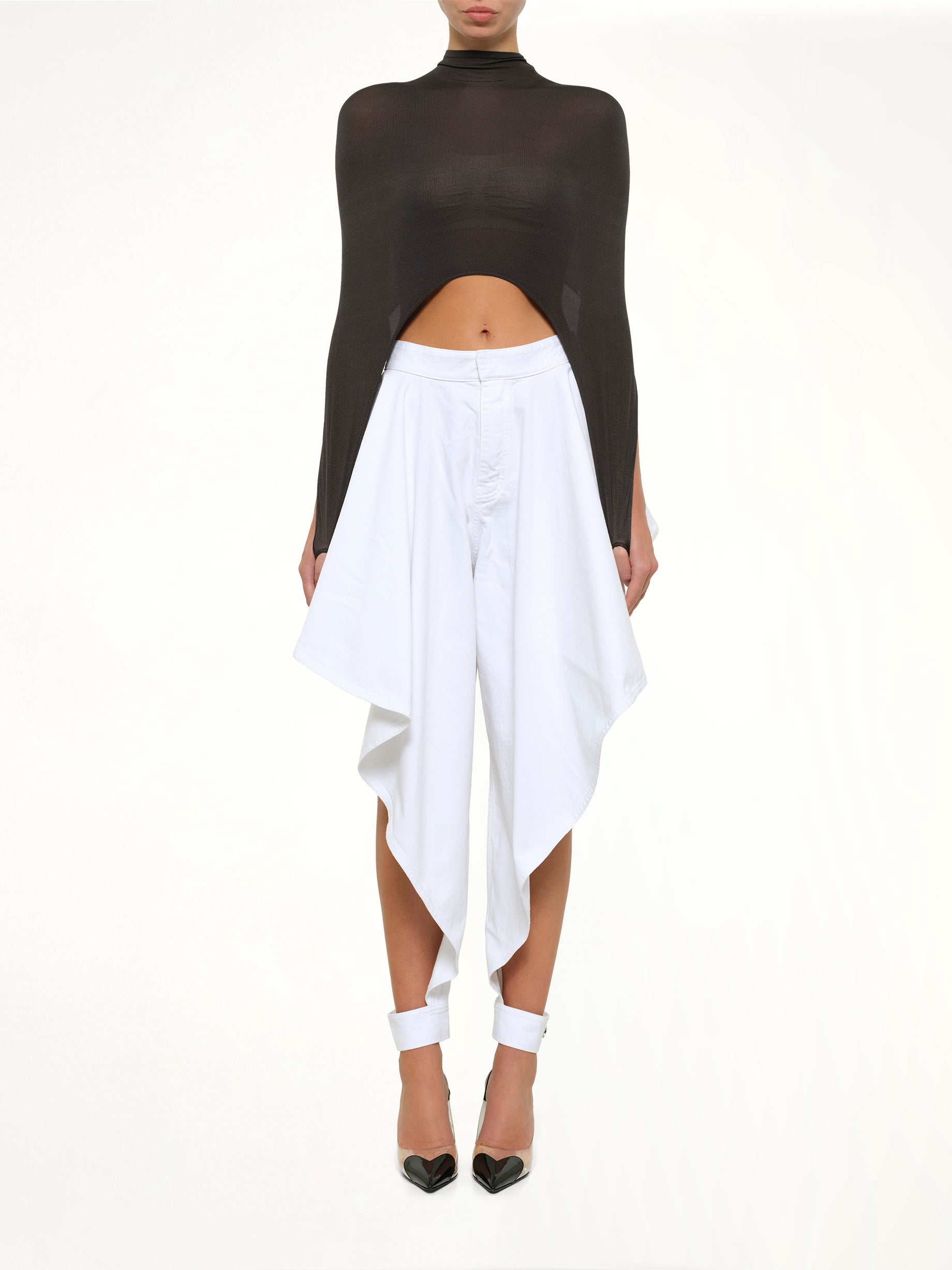 ALAIA Tension Top in Anthracite Model View from MARAIS