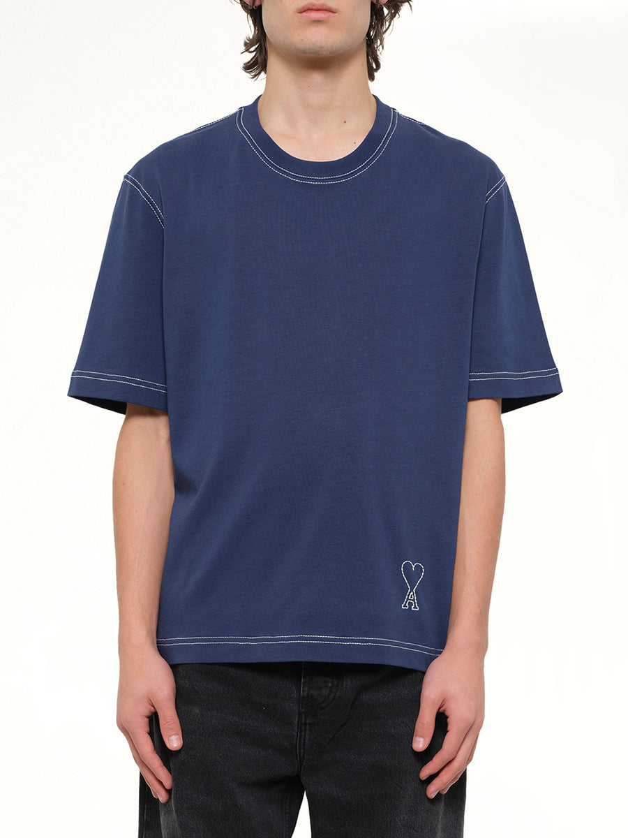 Topstitched ADC T-Shirt in Navy