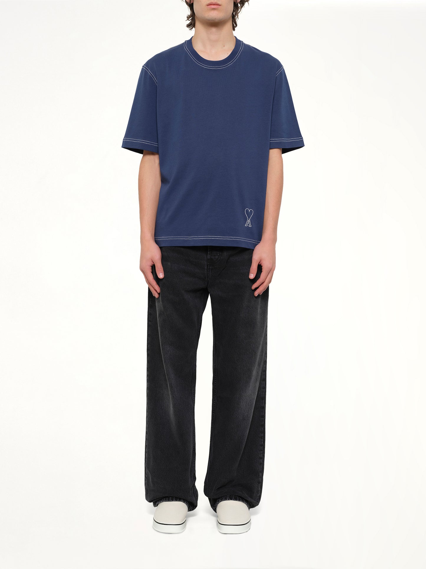 Topstitched ADC T-Shirt in Navy