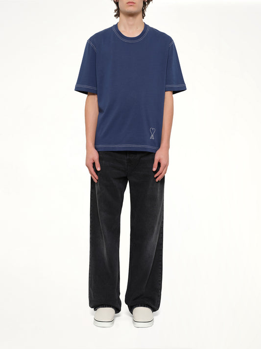 Topstitched ADC T-Shirt in Navy