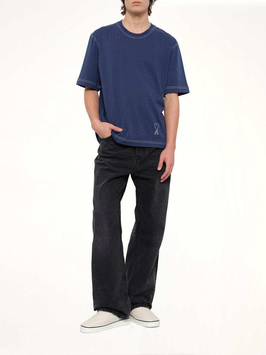 Topstitched ADC T-Shirt in Navy
