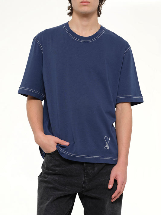 Topstitched ADC T-Shirt in Navy