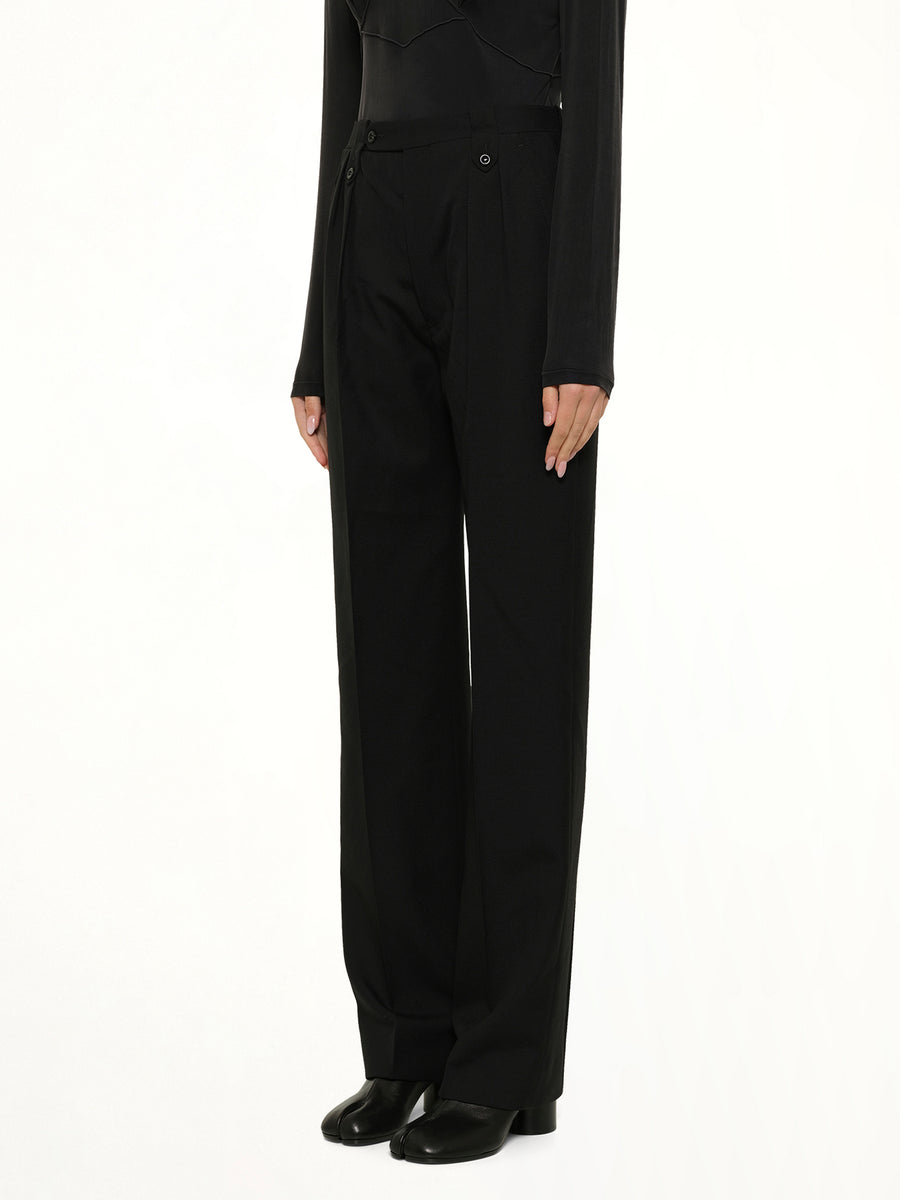 Tropical Wool Pants in Black