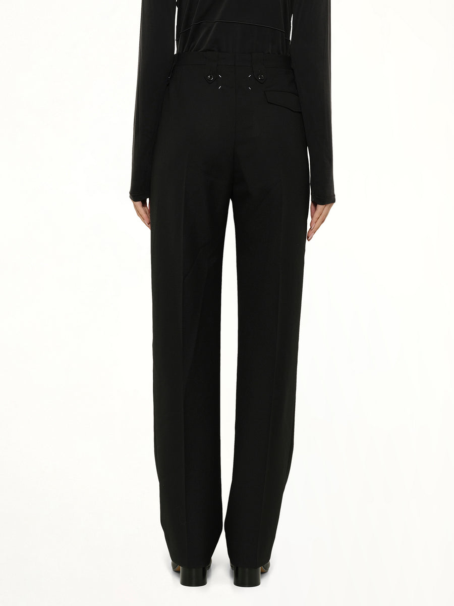 Tropical Wool Pants in Black