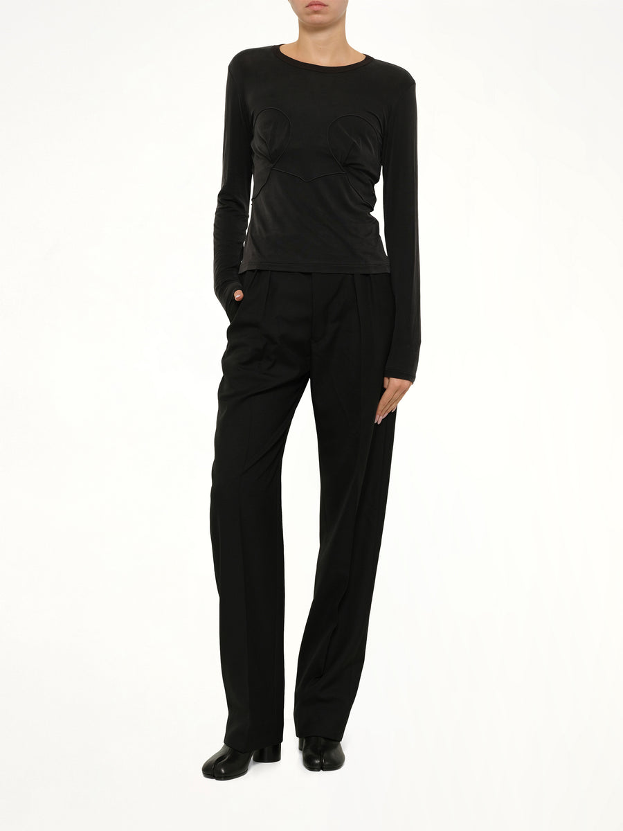 Tropical Wool Pants in Black