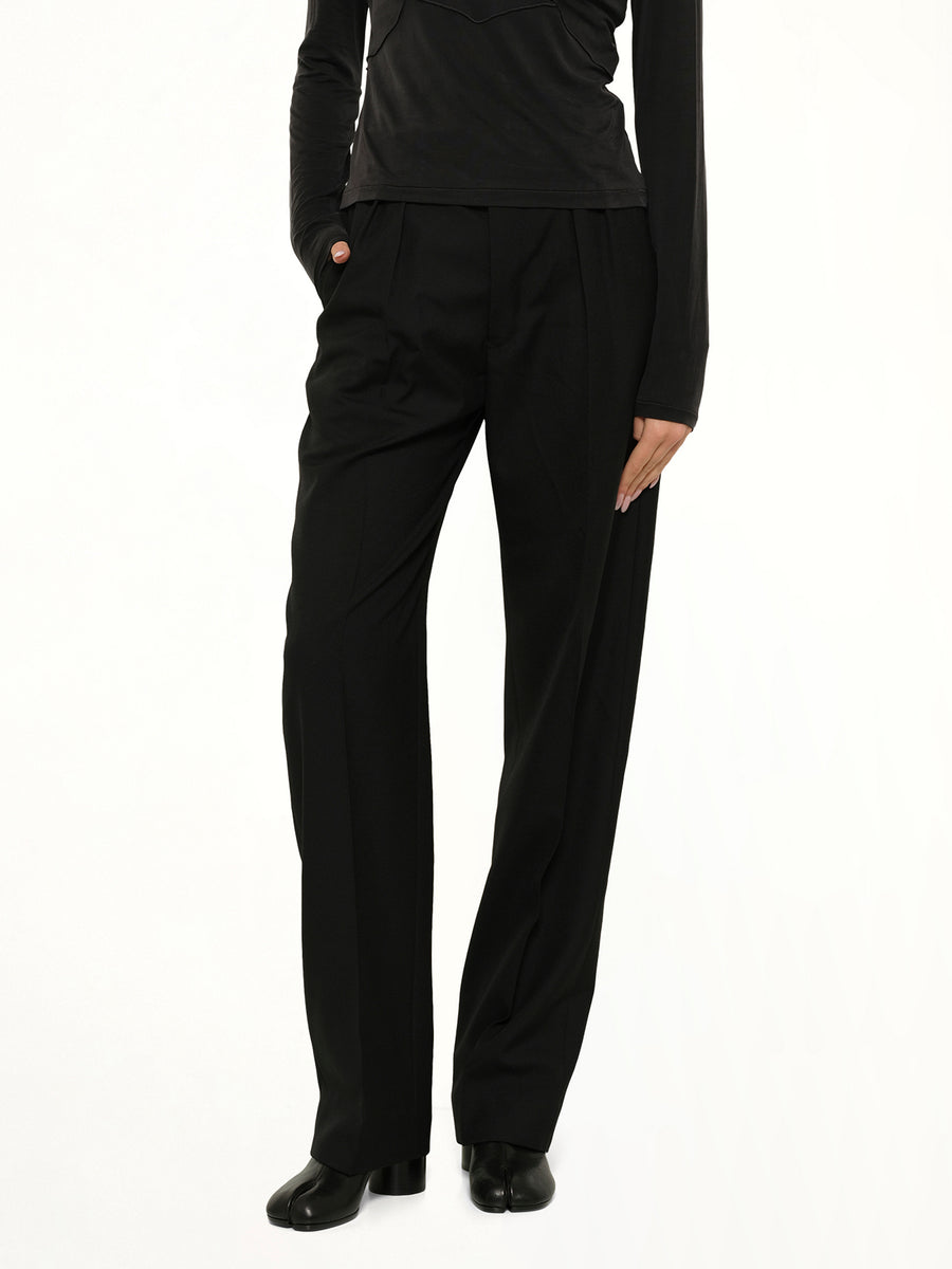 Tropical Wool Pants in Black