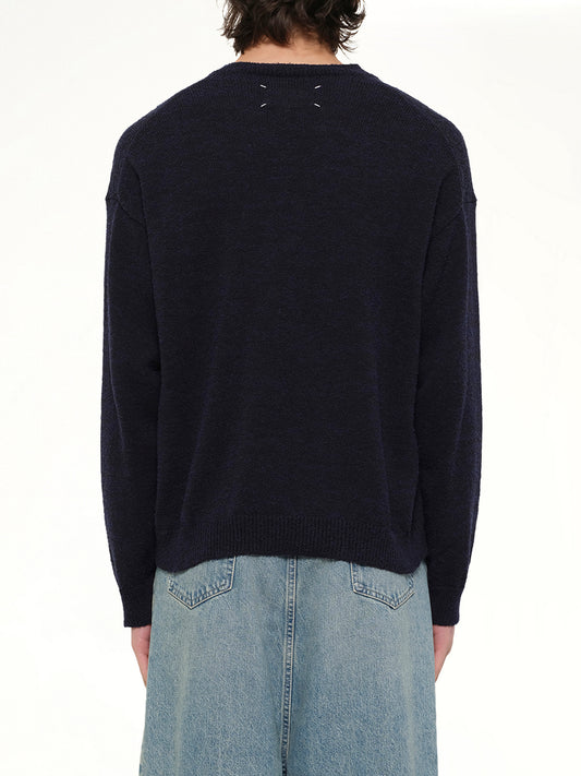 V Neck Cardigan in Blu/Black
