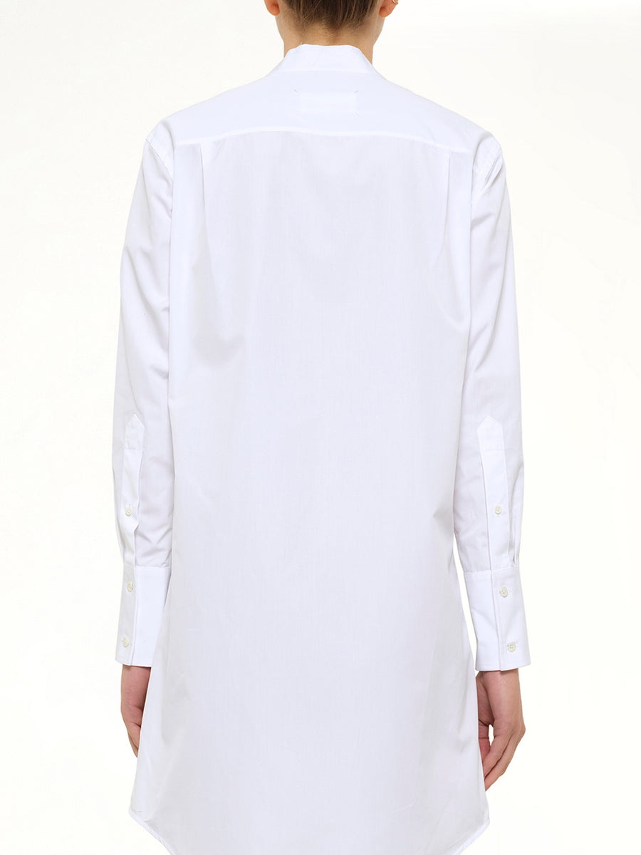 V Neck Midi Dress in White