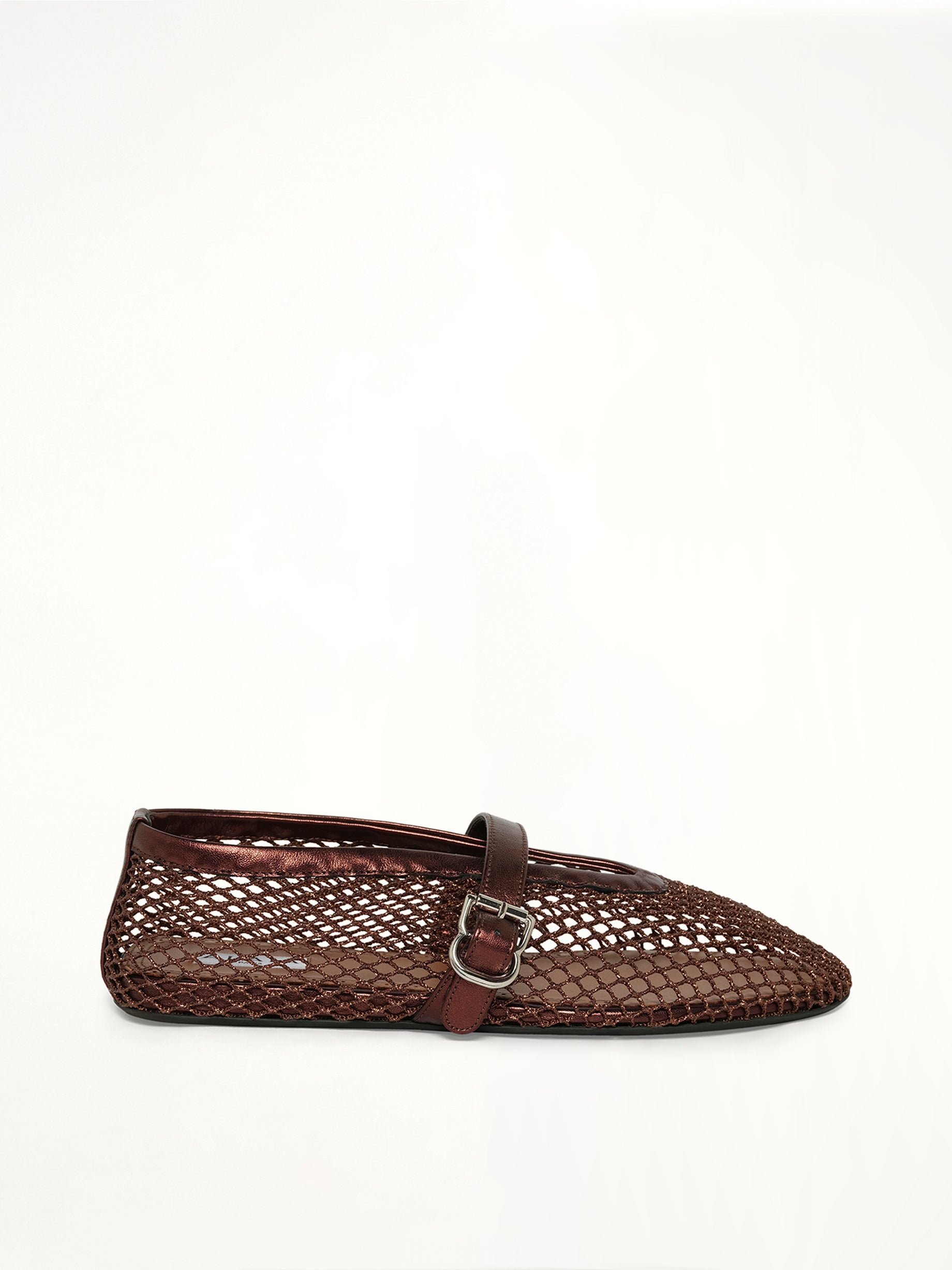 Ballet Fishnet Flats in Bronze