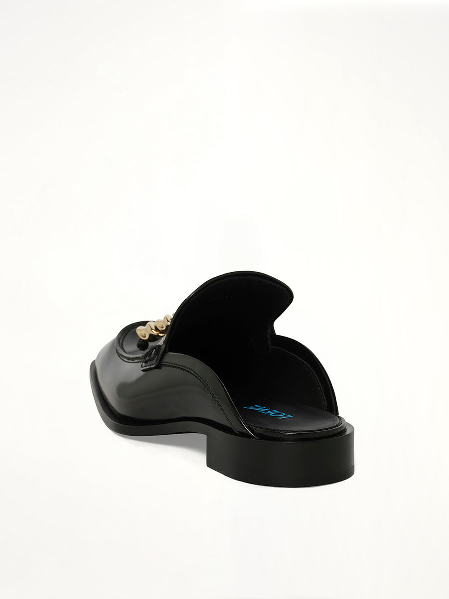 Edge Loafer Mule in Black