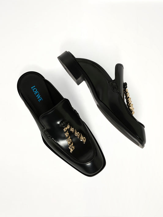 Edge Loafer Mule in Black
