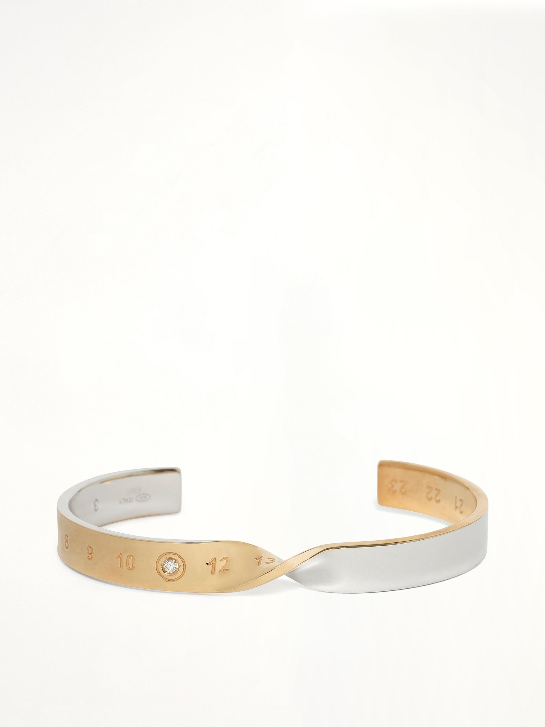 MAISON MARGIELA Lab-Grown Diamond Numbers Bracelet 8mm in Gold Coated Silver Front from MARAIS