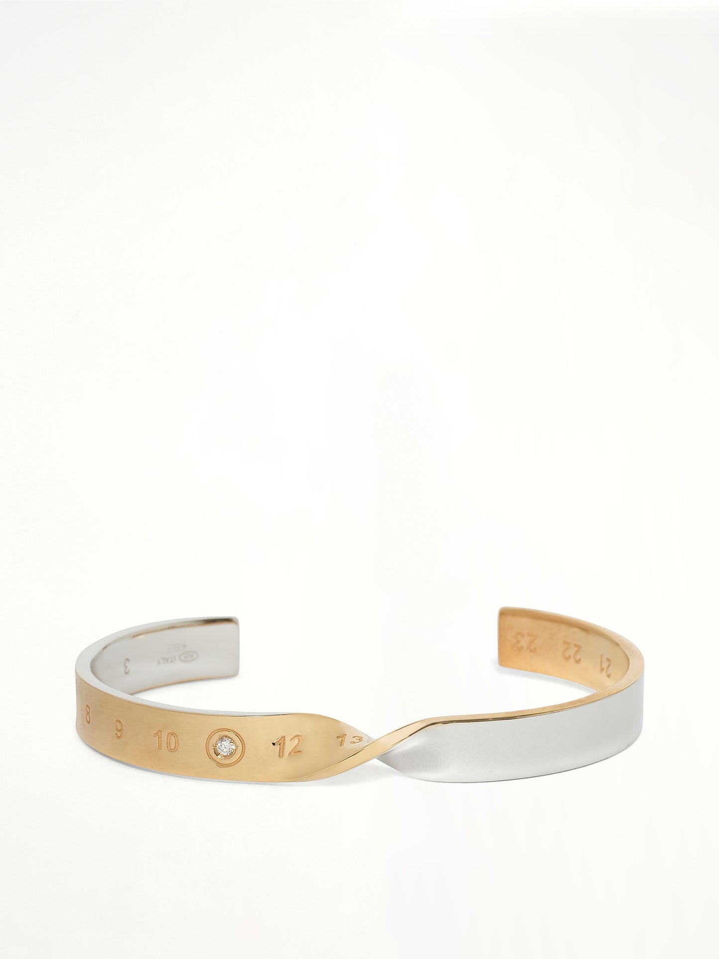 Lab-Grown Diamond Numbers Bracelet 8mm in Gold Coated Silver