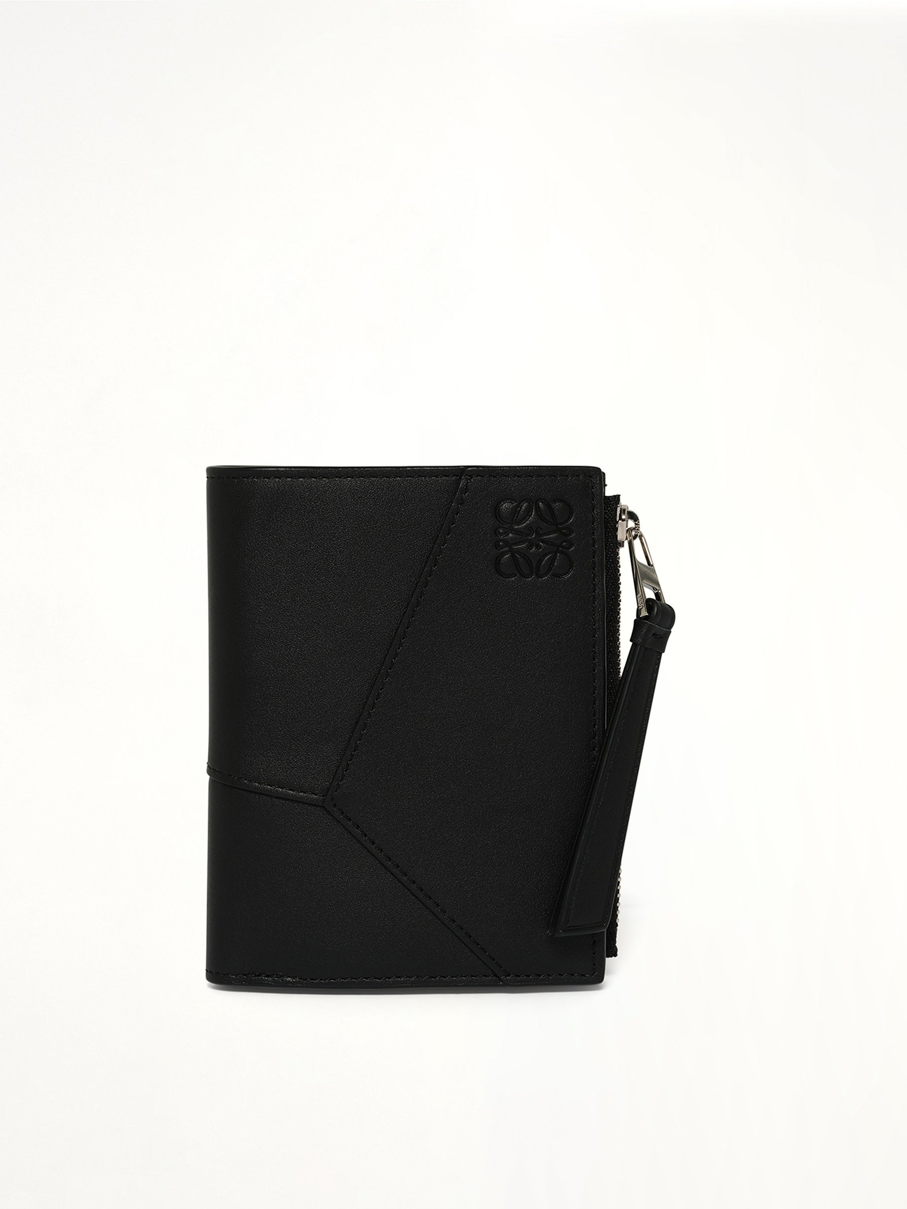 Puzzle Edge Slim Compact Wallet in Black