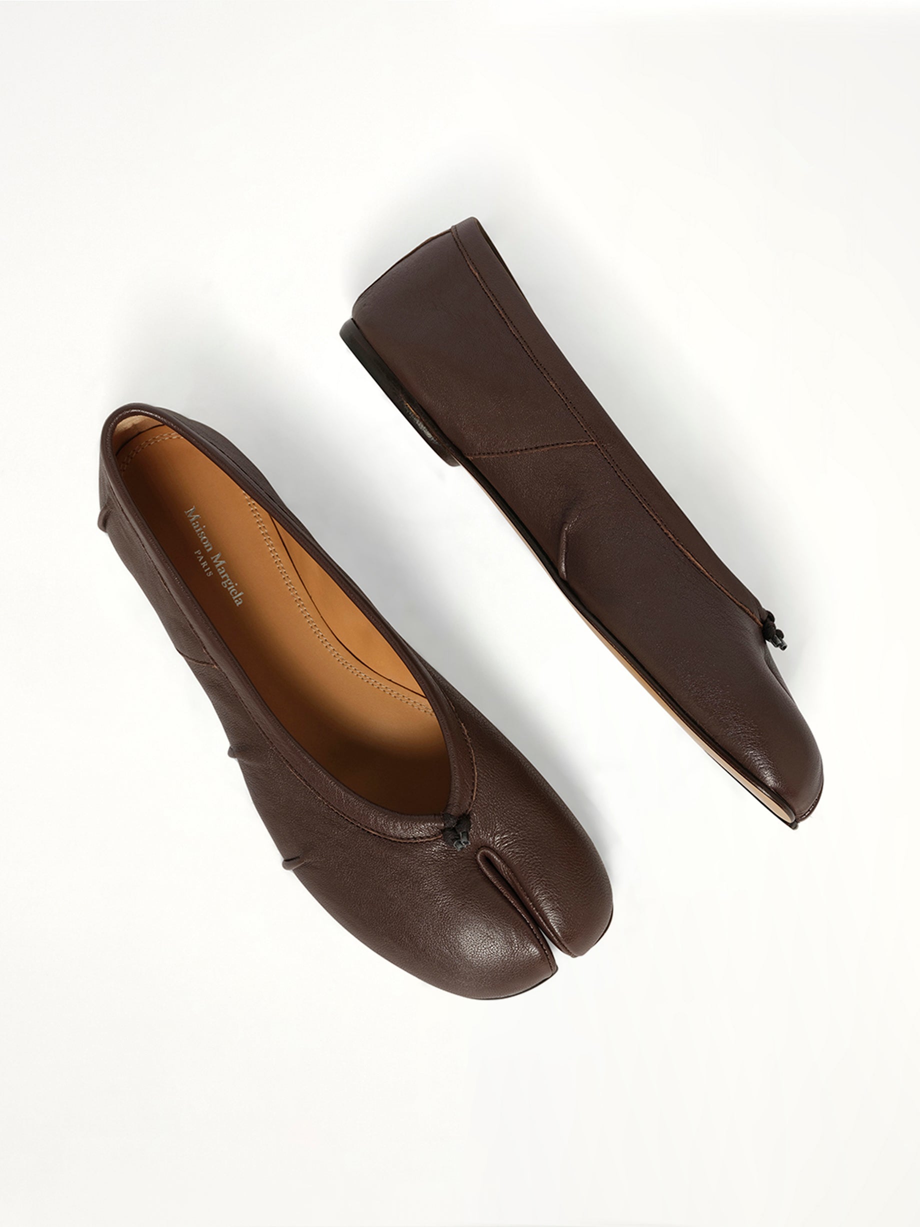 MAISON MARGIELA Tabi Ballerina New in Chocolate Plum Top View from MARAIS