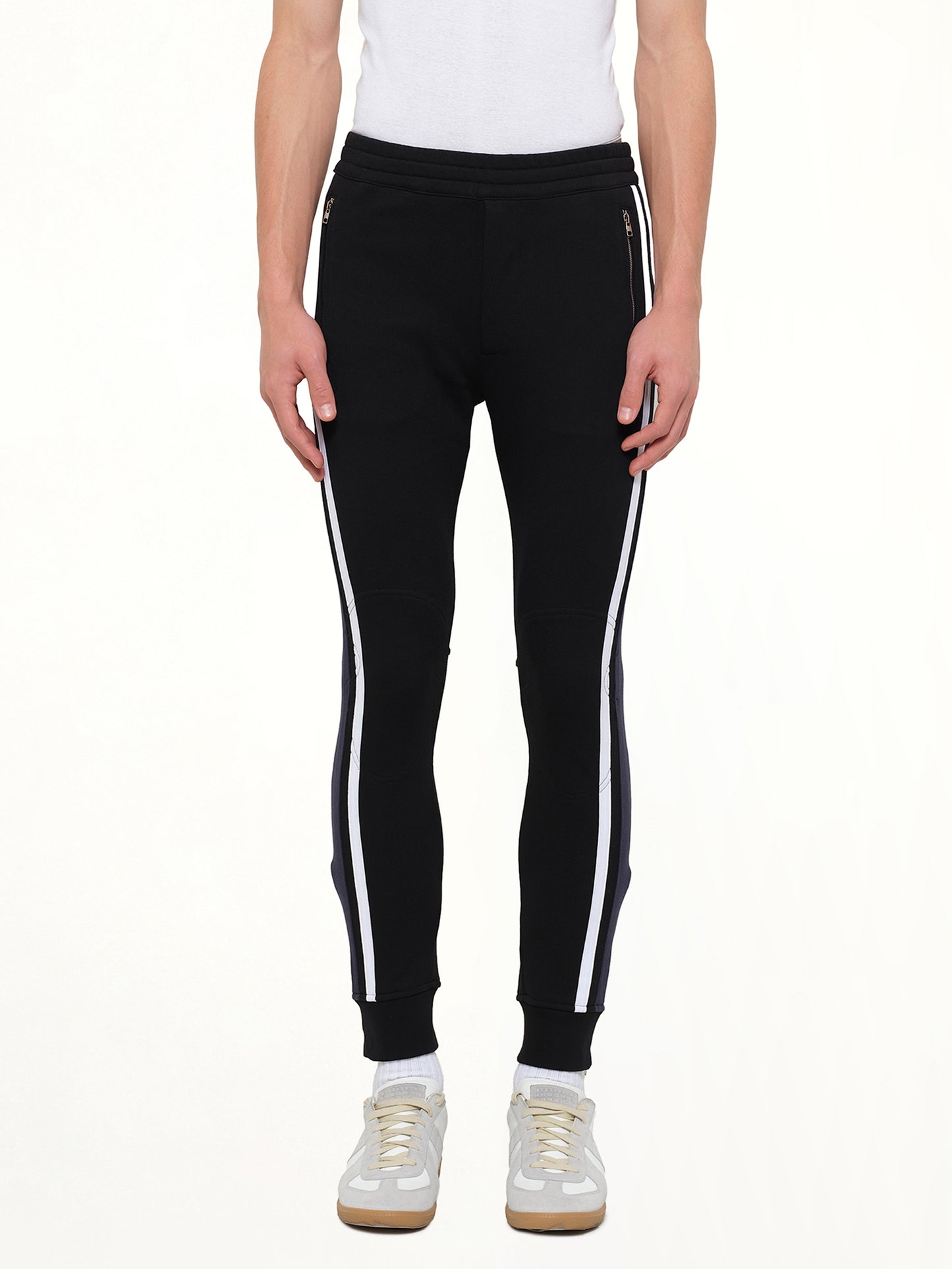 Embroidered Sweat Pants in Black