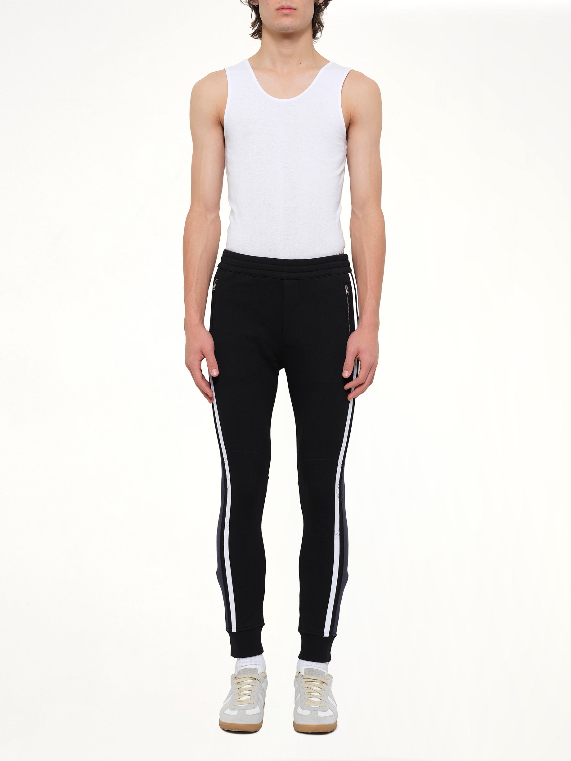 ALEXANDER MCQUEEN Embroidered Sweat Pants in Black Product Photo from MARAIS