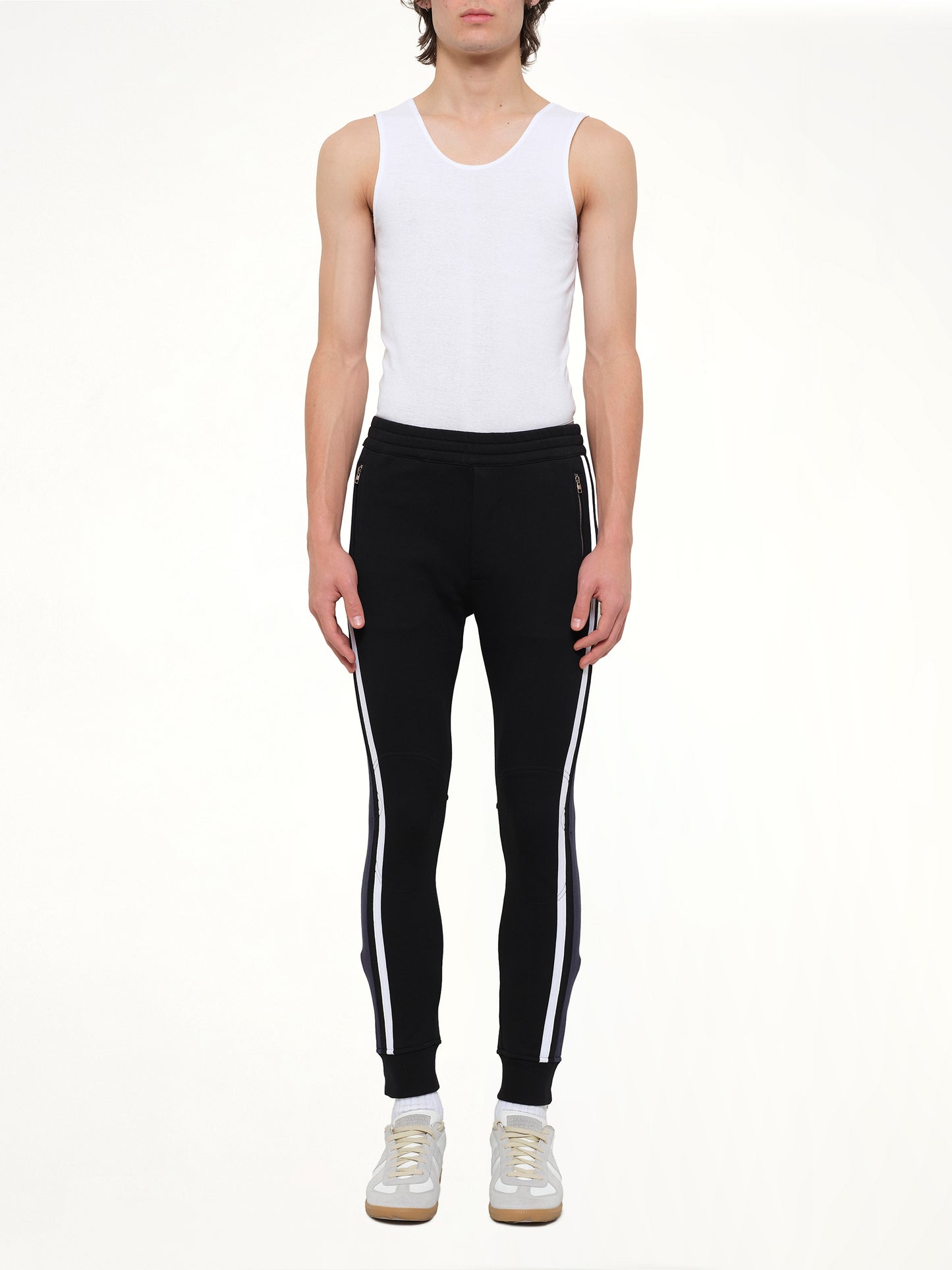 Embroidered Sweat Pants in Black