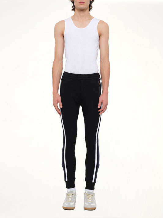 Embroidered Sweat Pants in Black
