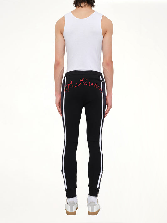Embroidered Sweat Pants in Black