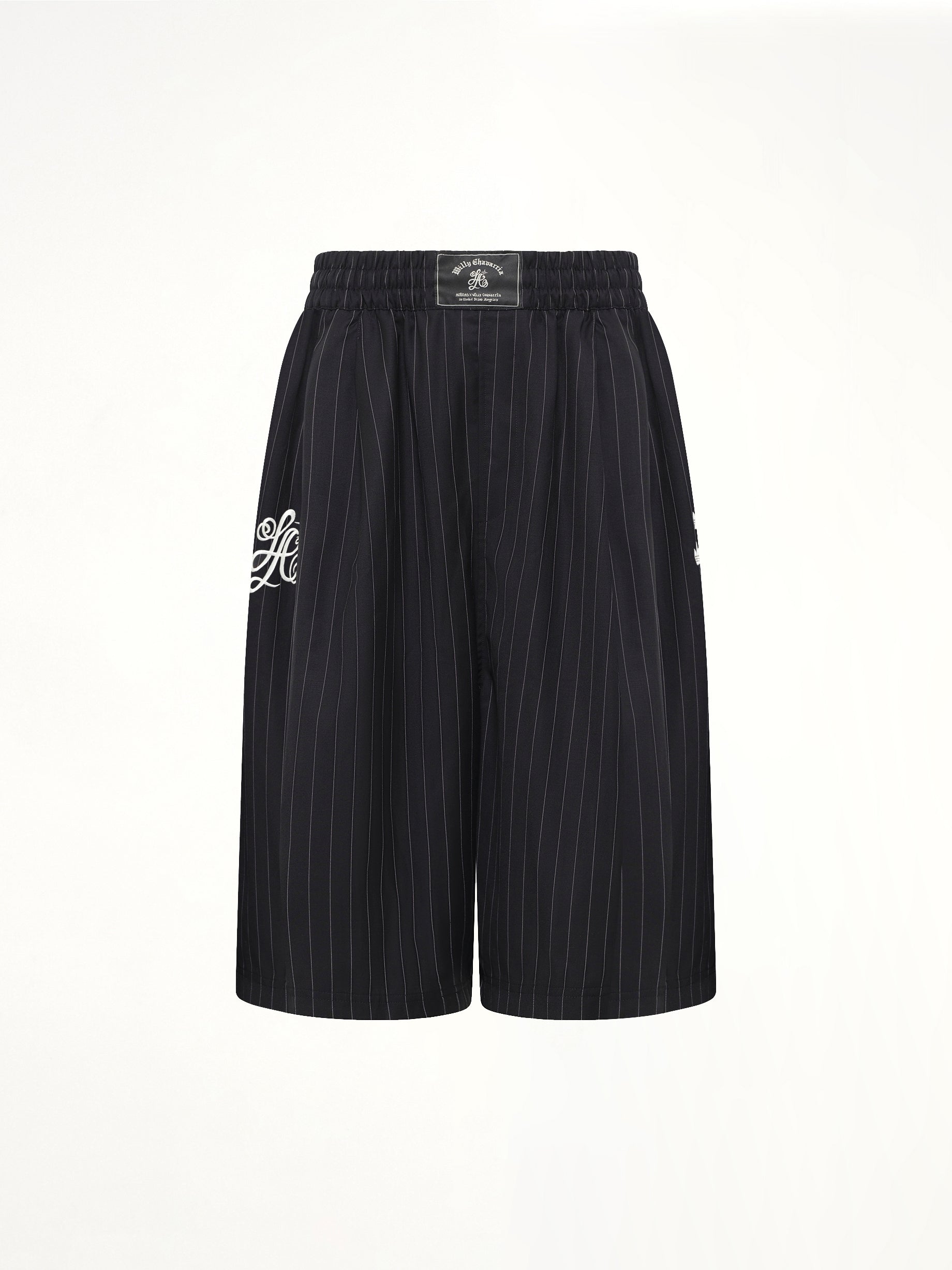WILLY CHAVARRIA , Adidas x Chavarria Pinstripe Short in Black/White Product Photo from MARAIS