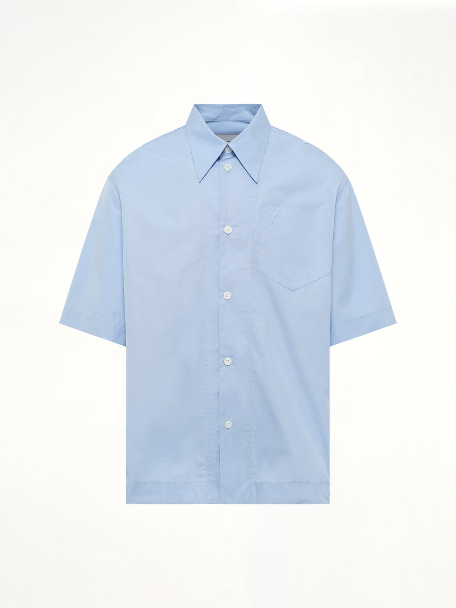 Camp Collar Short Sleeve Shirt in Blue