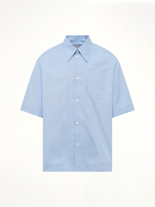 Camp Collar Short Sleeve Shirt in Blue