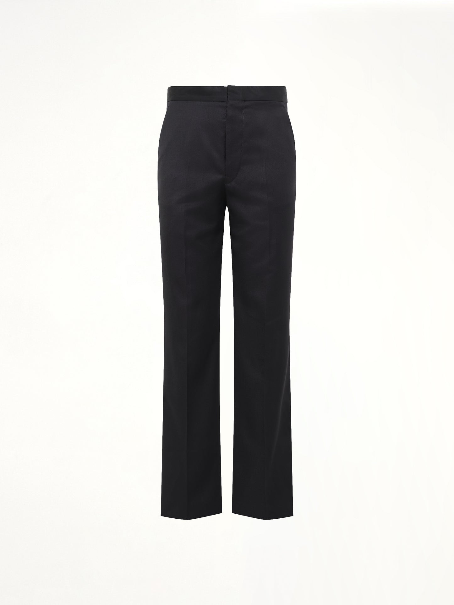 Compact Light Wool Suit Pants in Black