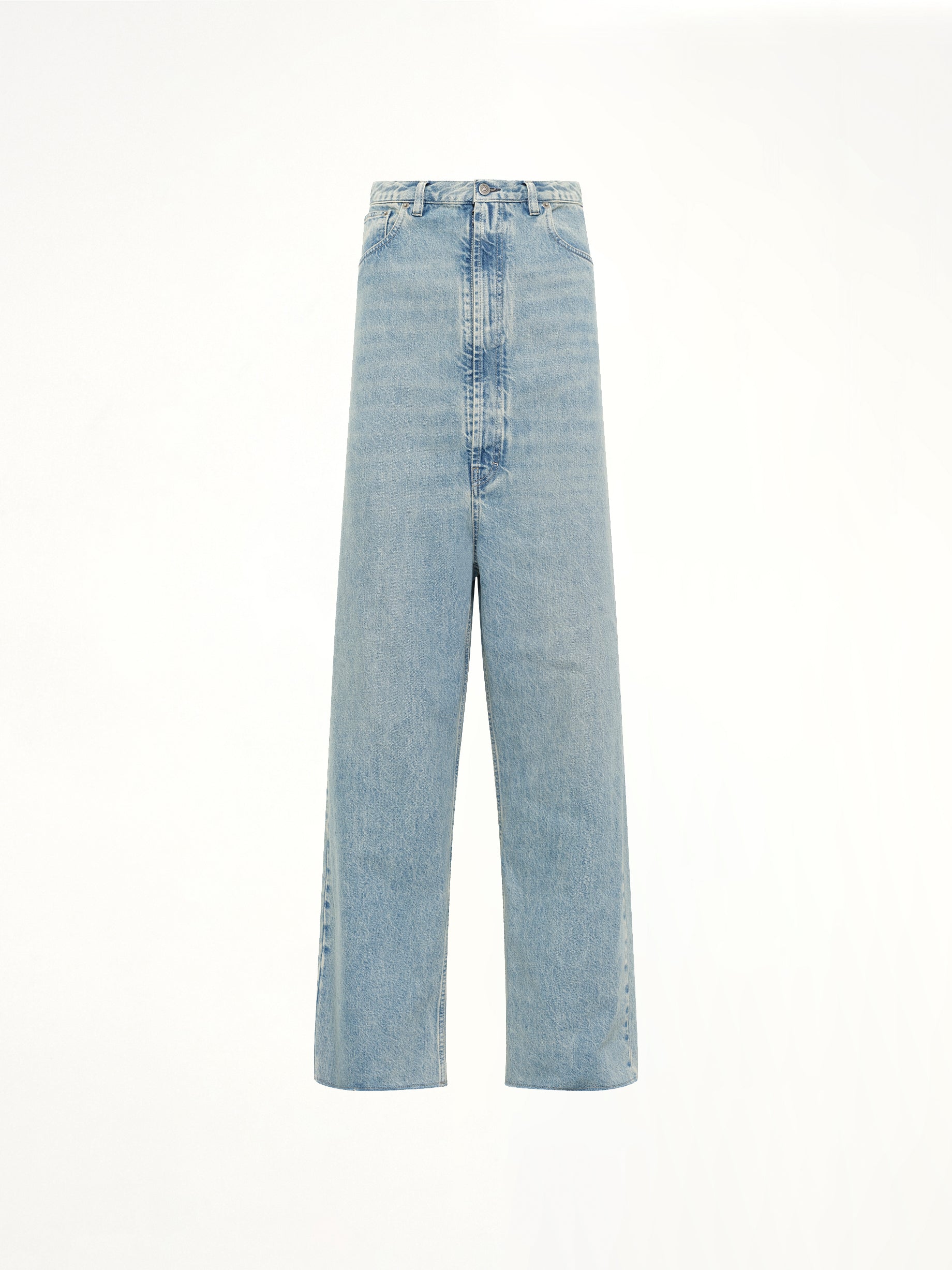 MAISON MARGIELA Dropped Crotch Jeans in Ice Blue Side View from MARAIS