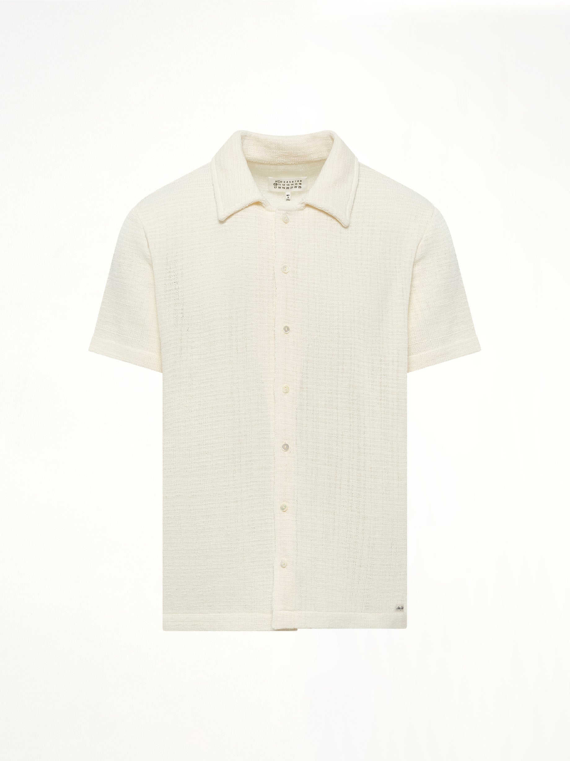 Linen Short Sleeve Shirt in Off White