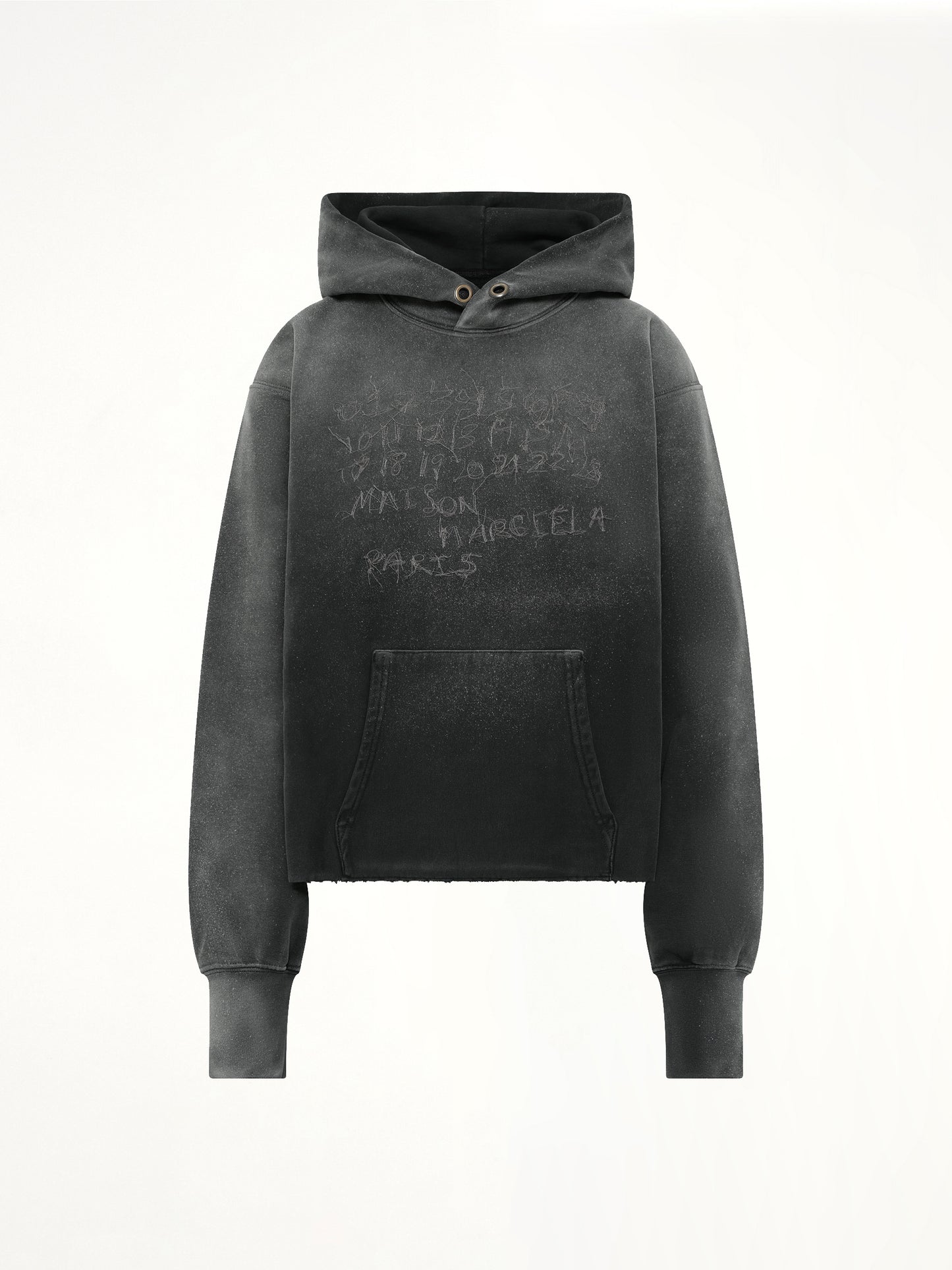 Number Hoodie in Washed Black