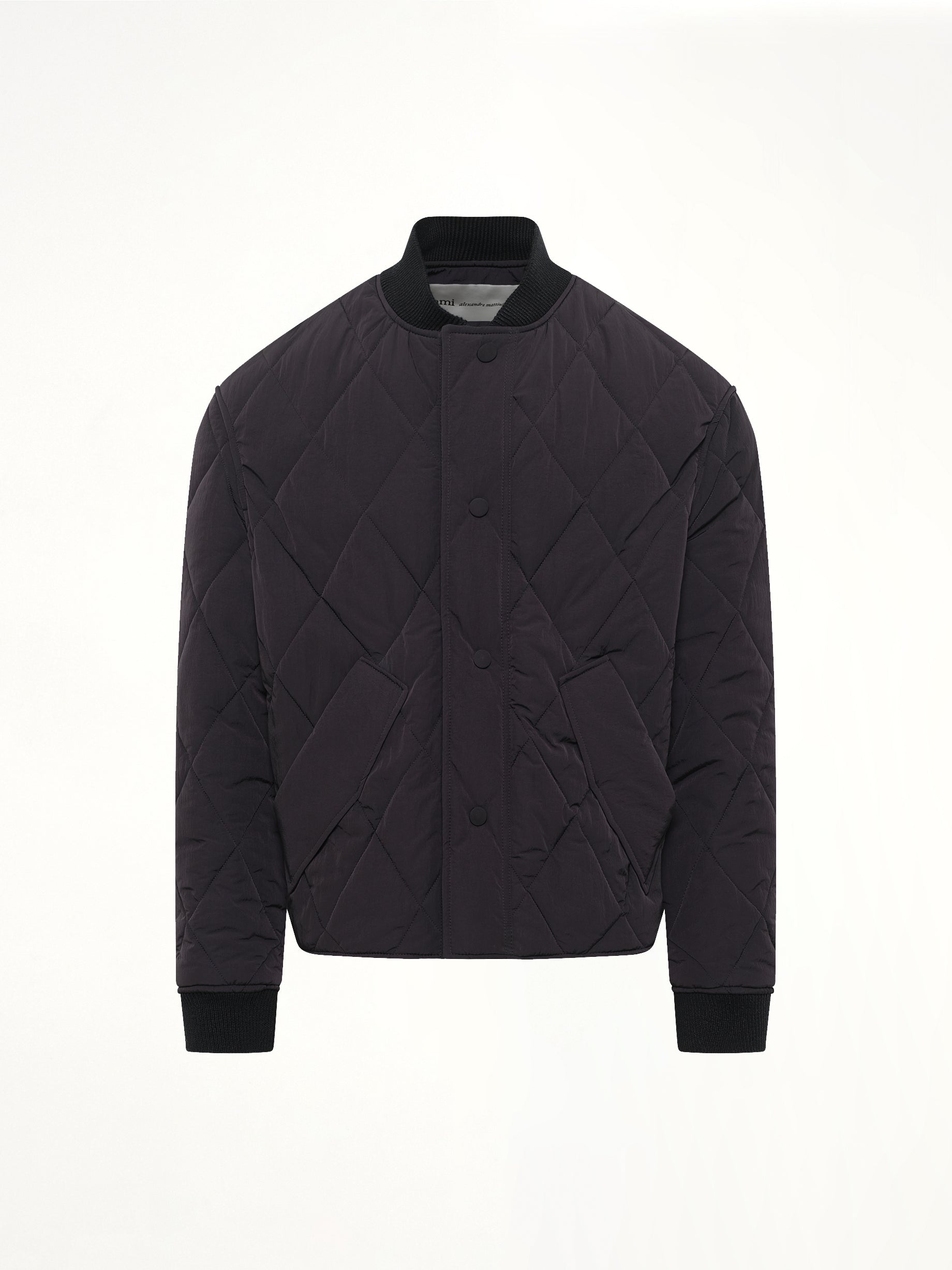 AMI PARIS Padded Jacket in Black Product Photo from MARAIS