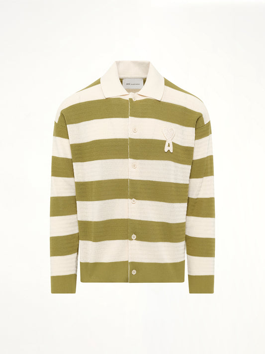 Shirt Collar Cardigan with ADC in Matcha