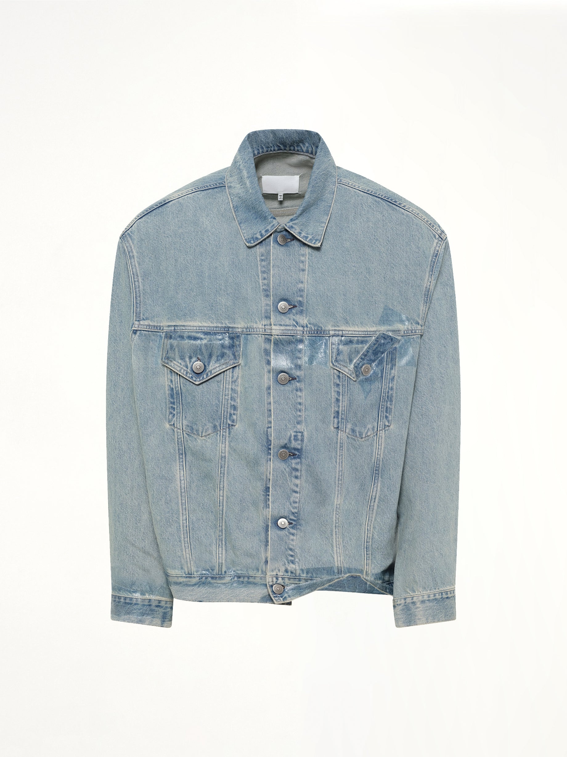 Tape Denim Jacket in Ice Blue