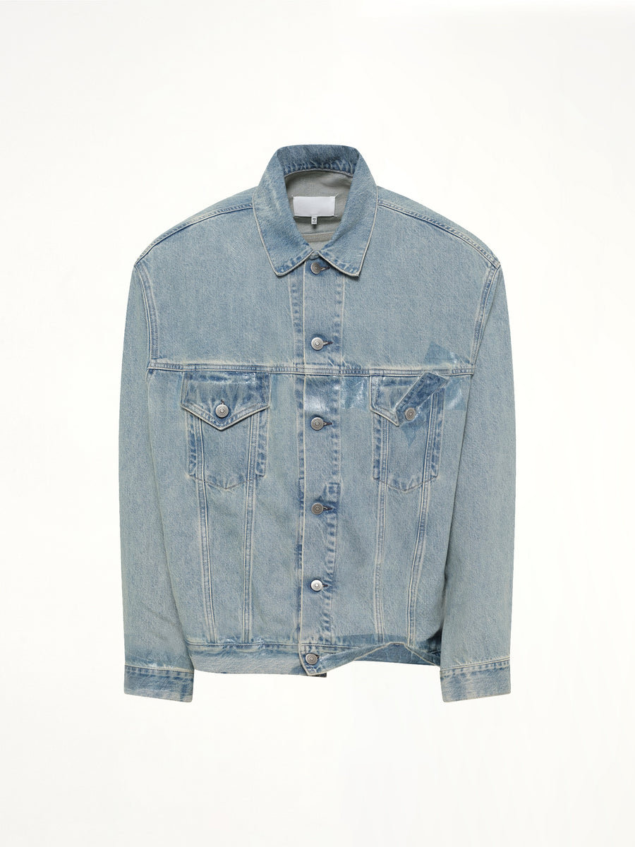 Tape Denim Jacket in Ice Blue