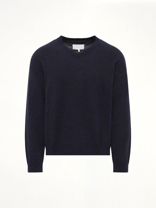 V Neck Cardigan in Blu/Black