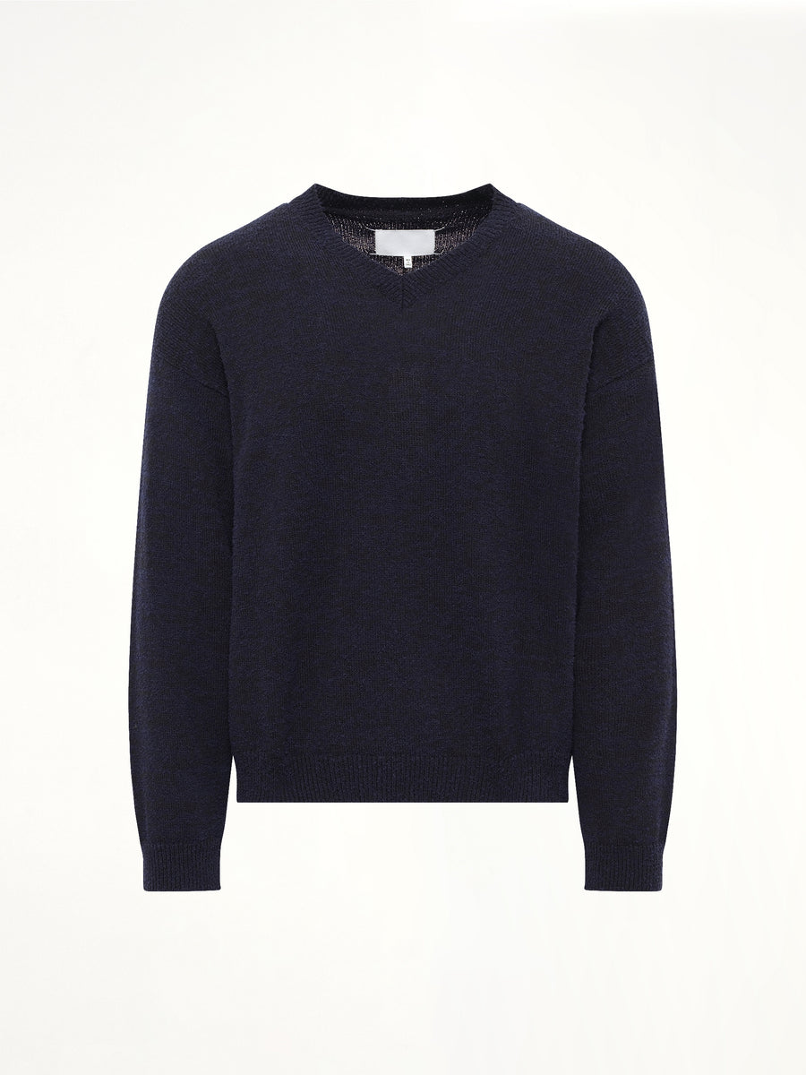V Neck Sweater in Blu/Black