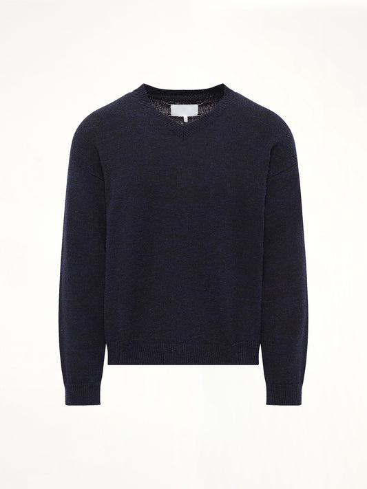 V Neck Cardigan in Blu/Black