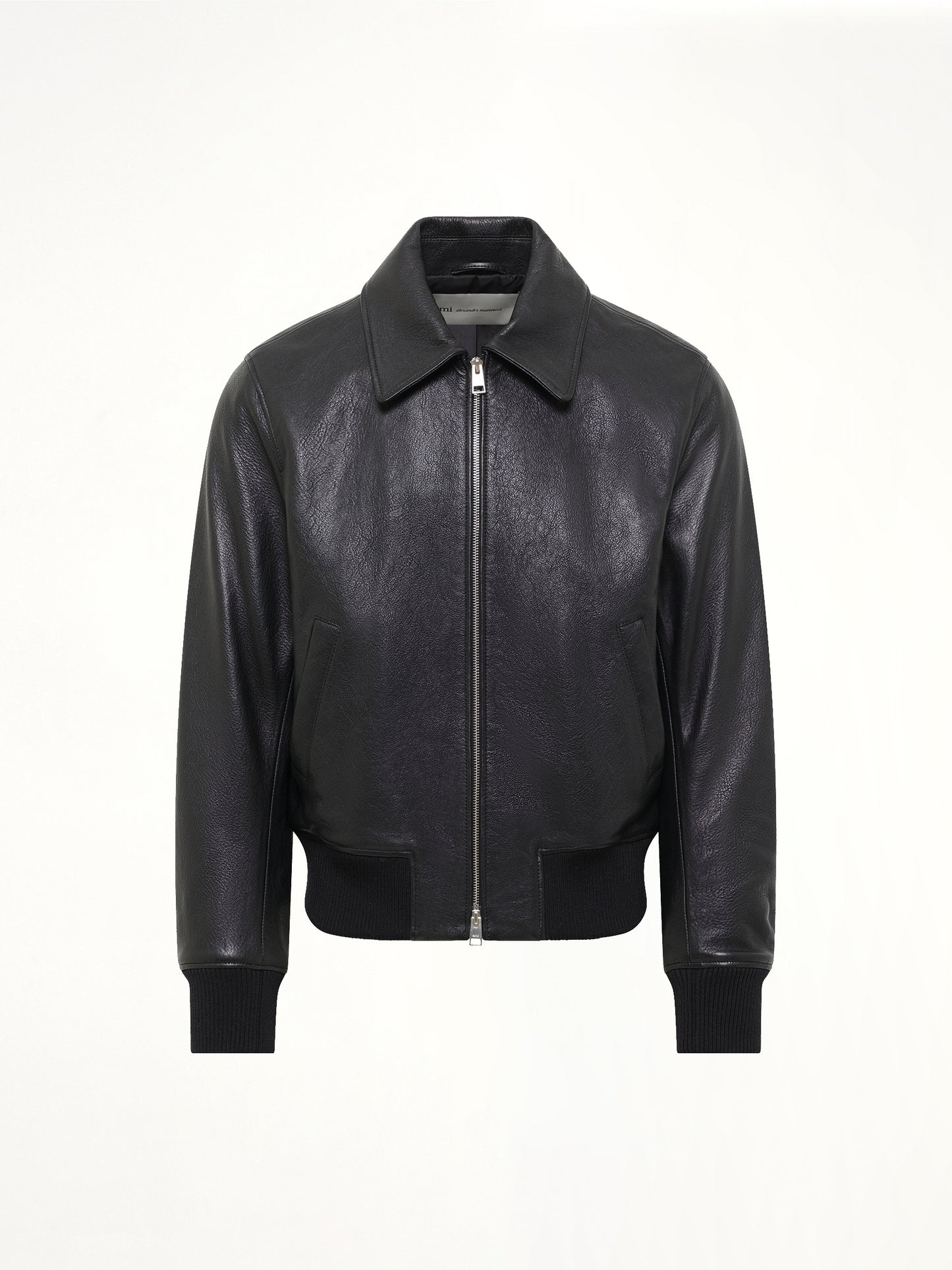 Zipped Leather Jacket in Black