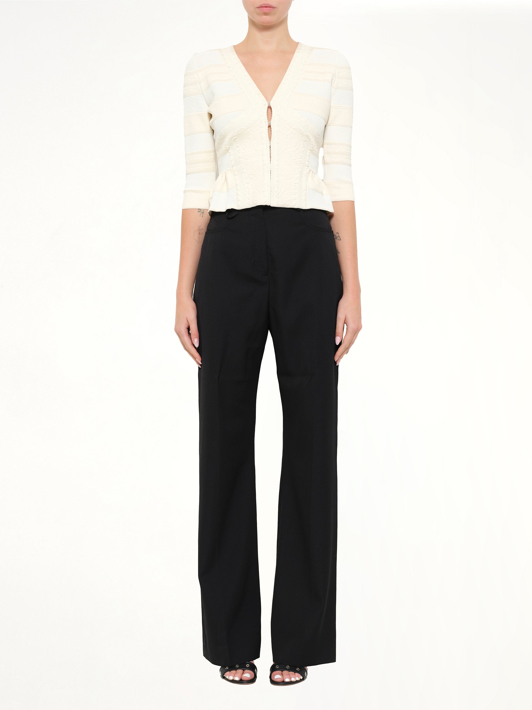 ALEXANDER MCQUEEN Alexander McQueen - Cardigan in White/Cream Product Photo from MARAIS