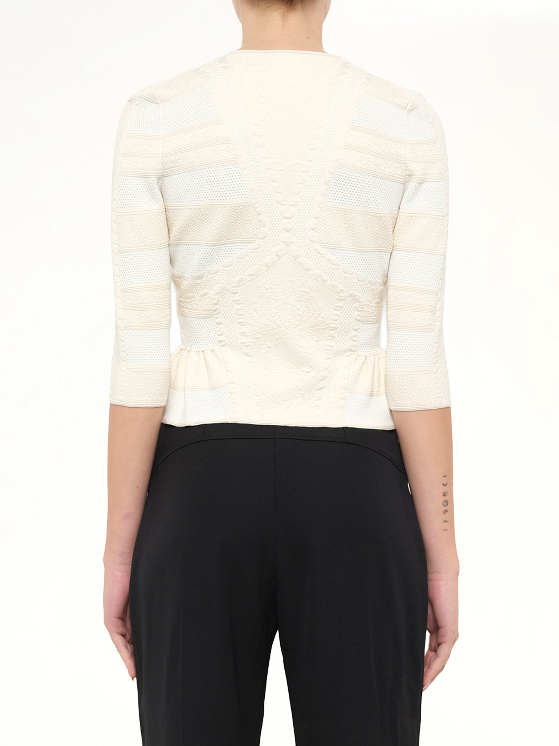 ALEXANDER MCQUEEN Alexander McQueen - Cardigan in White/Cream Side View from MARAIS
