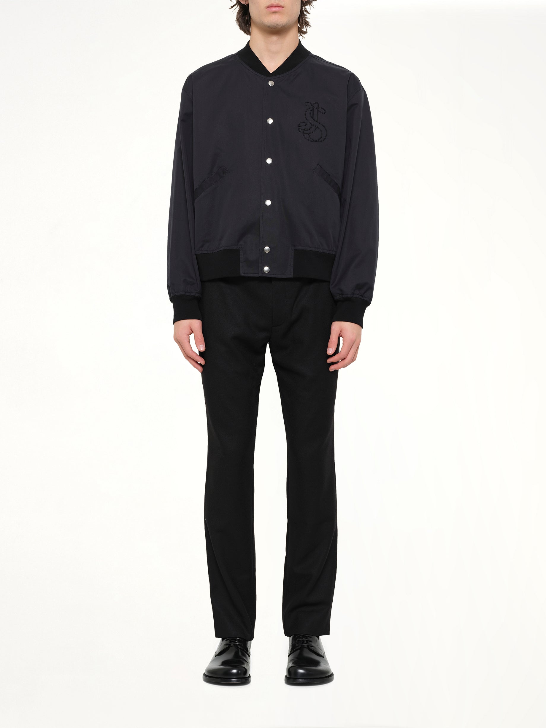 JIL SANDER Blouson 130 with Embroidery in Black Model View from MARAIS