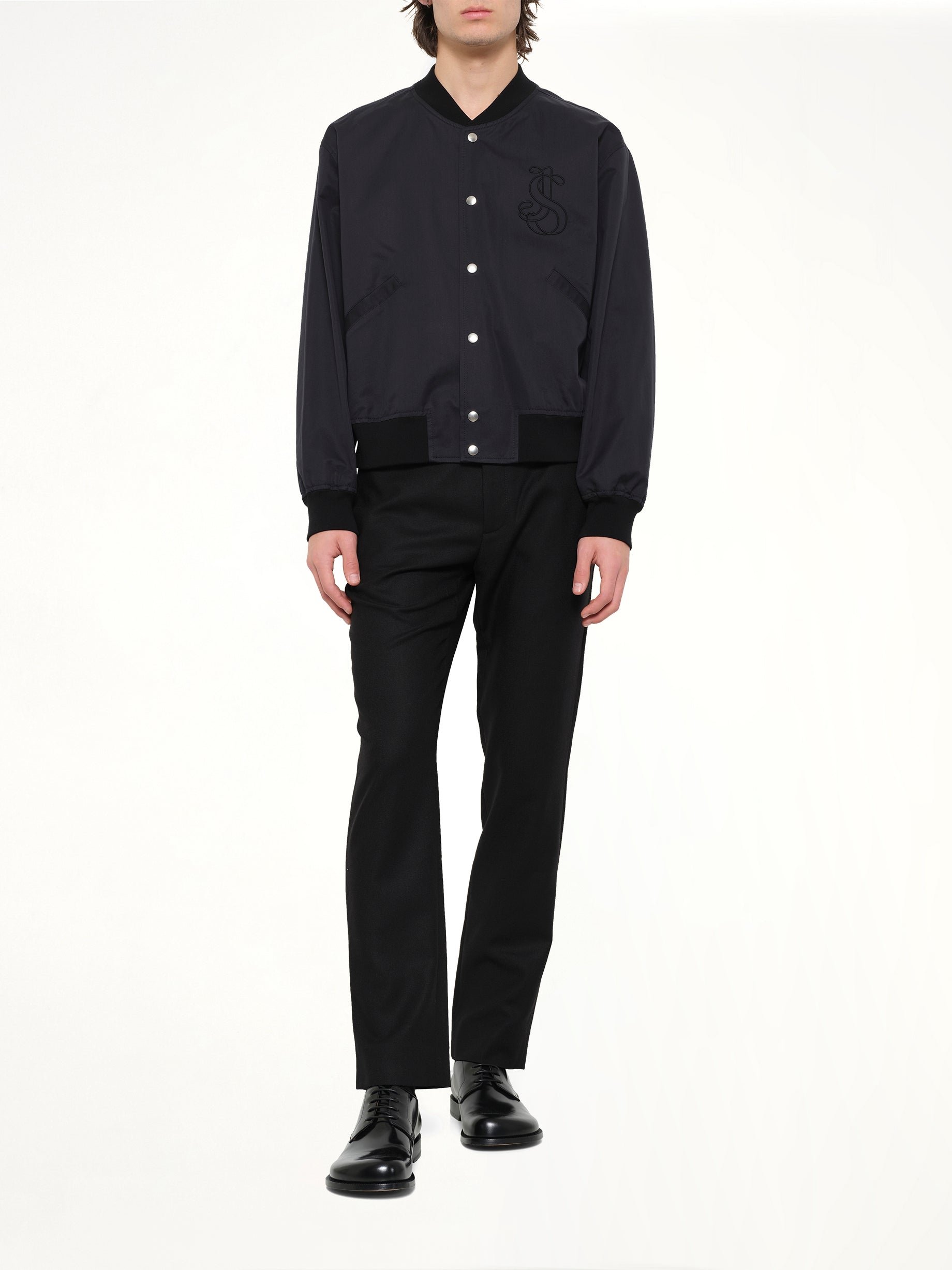 JIL SANDER Blouson 130 with Embroidery in Black Full Reference from MARAIS