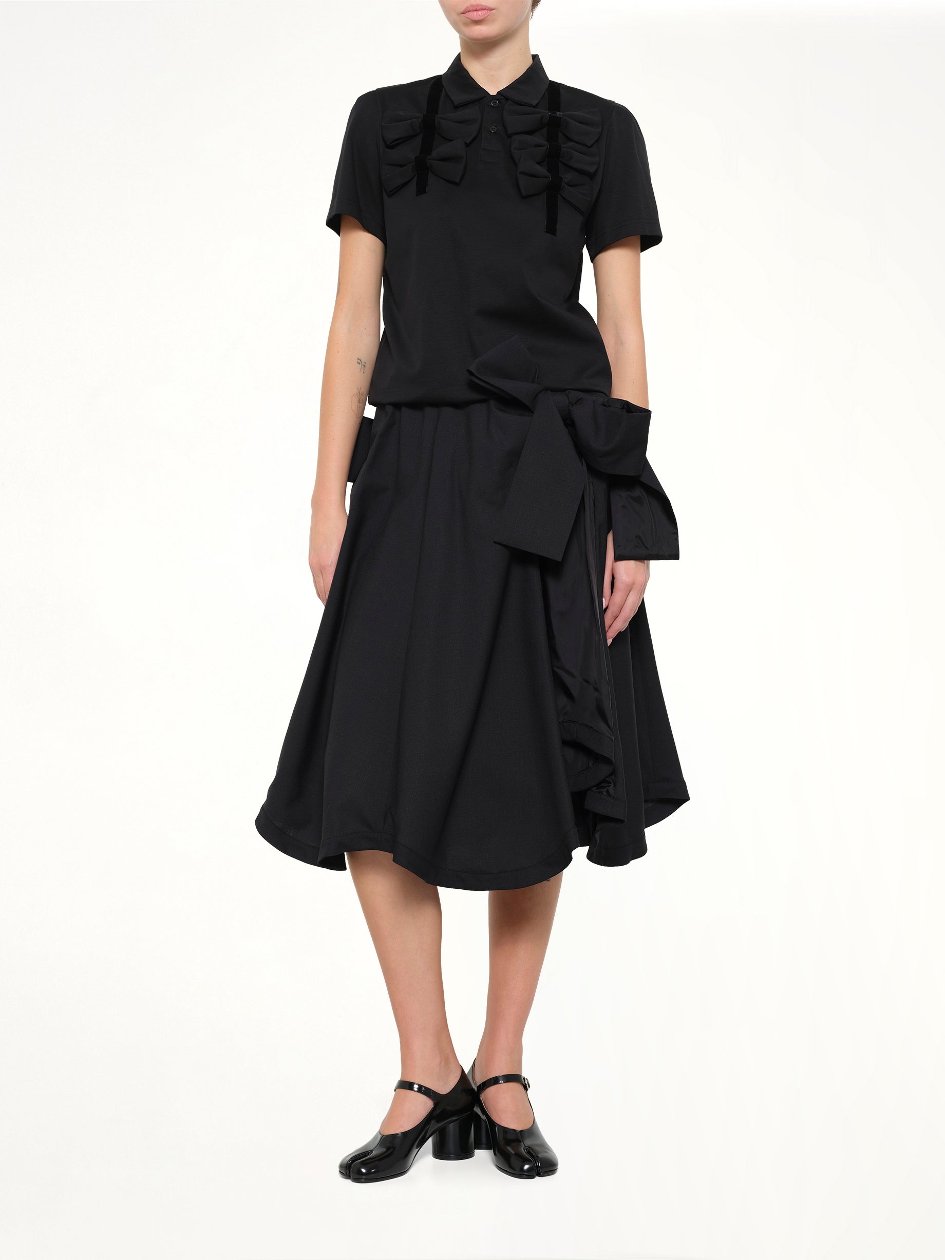 NOIR KEI NINOMIYA Bowtie Polo in Black Full Reference from MARAIS