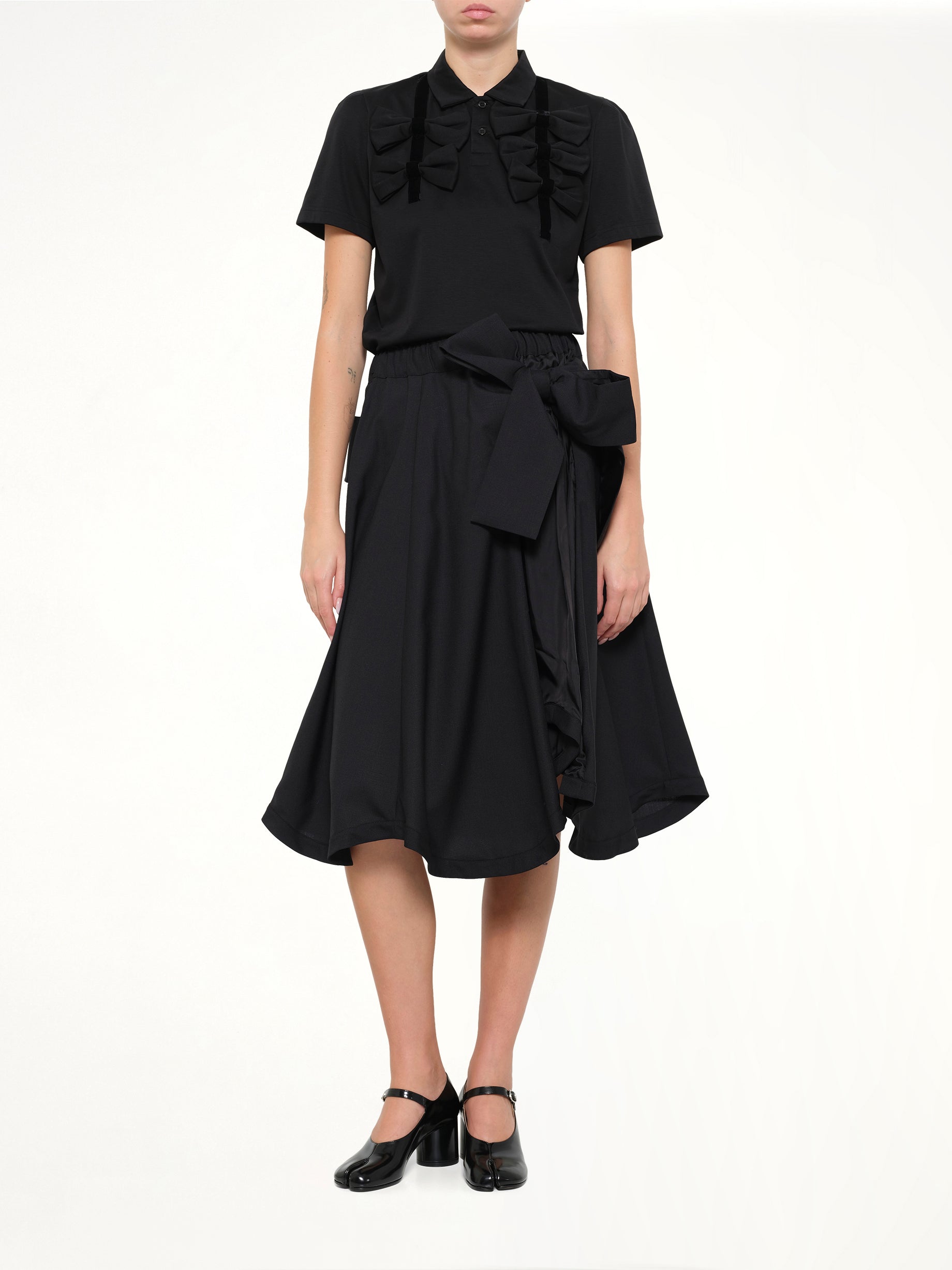 NOIR KEI NINOMIYA Bowtie Skirt in Black Full Reference from MARAIS