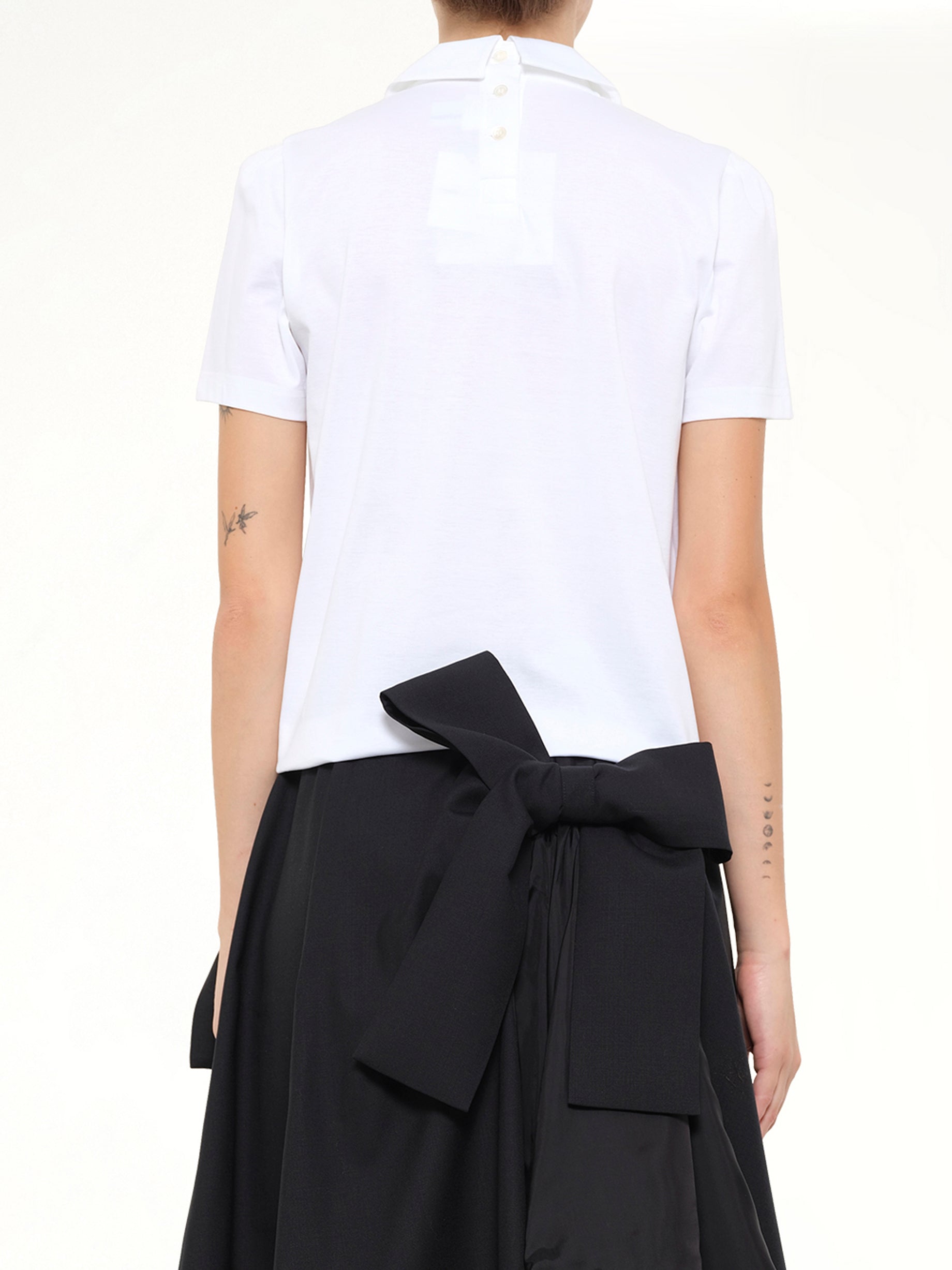 NOIR KEI NINOMIYA Bowtie T-Shirt in White Back View from MARAIS