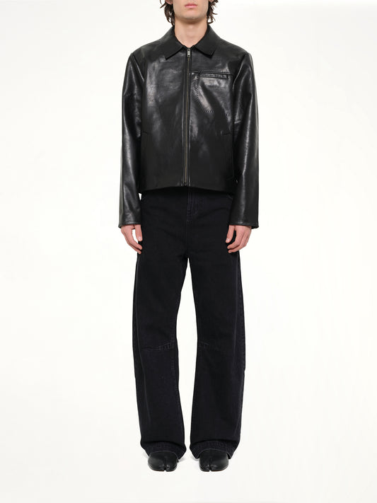 Cowhide Jacket in Black Leather