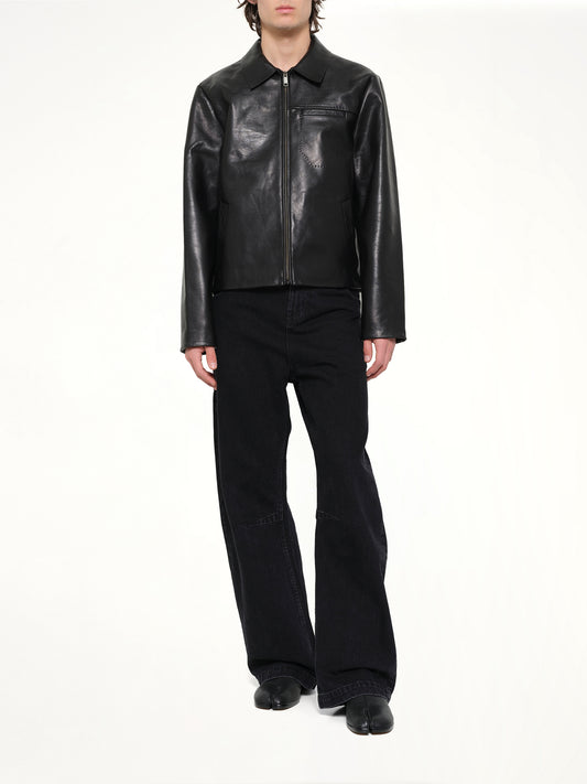 Cowhide Jacket in Black Leather