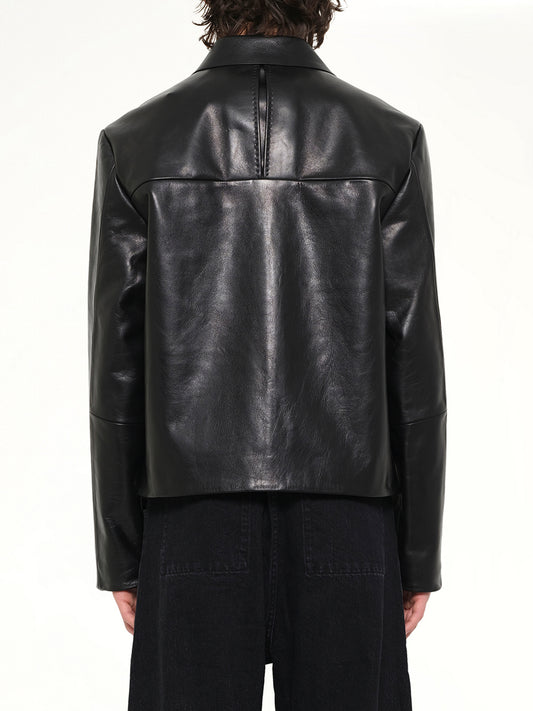 Cowhide Jacket in Black Leather