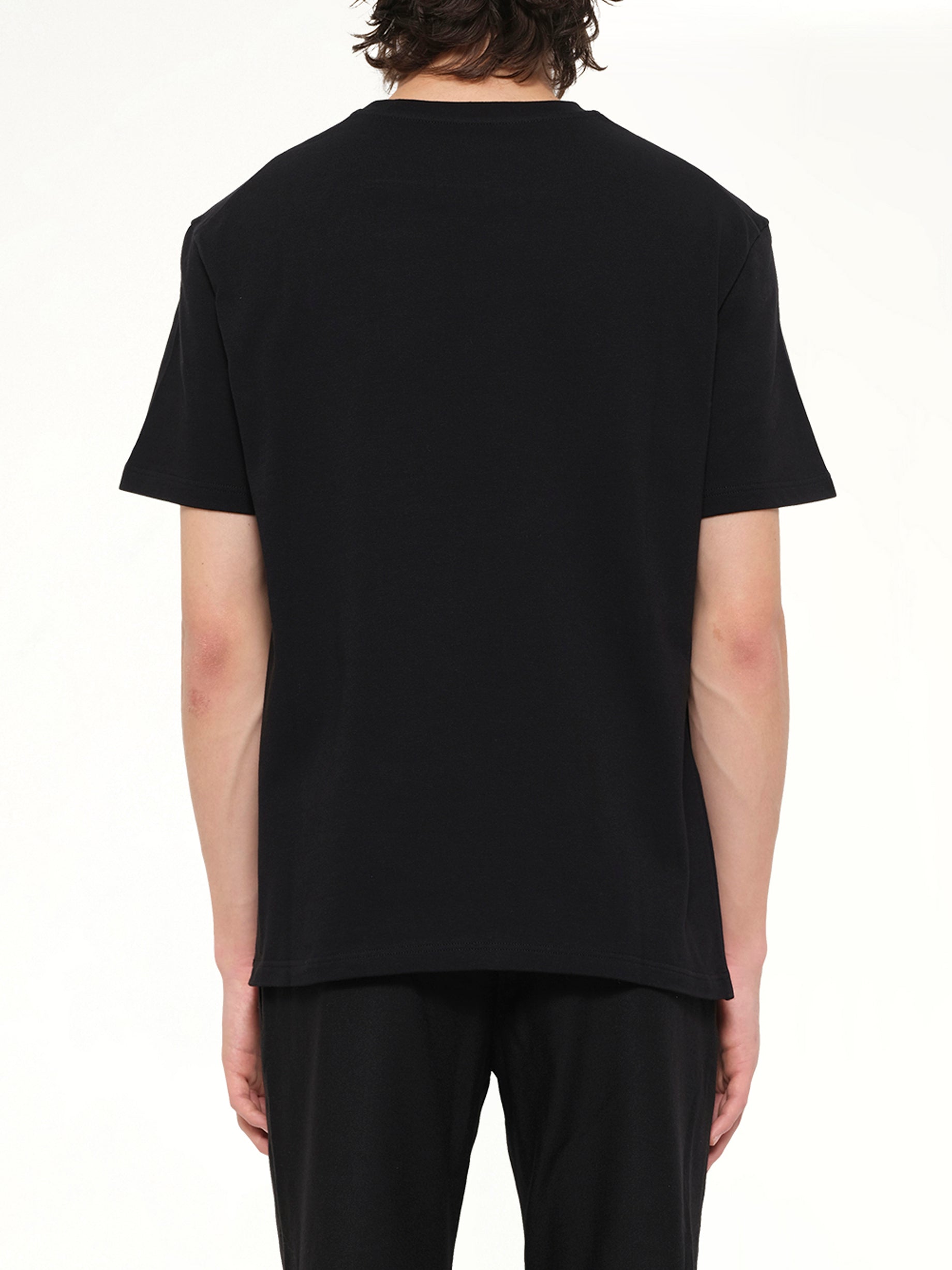 JIL SANDER Crewneck Small Logo T-Shirt in Black Back View from MARAIS